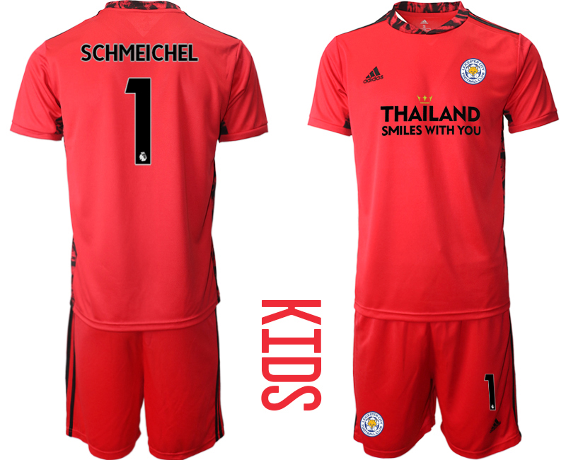 Youth 2020-2021 club Leicester City red goalkeeper #1 Soccer Jerseys->leicester city jersey->Soccer Club Jersey
